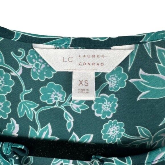LC Lauren Conrad Blouse Green Tunic SZ XS - Picture 6 of 9